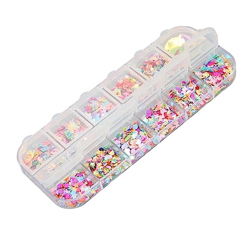 Art Glitter Sequins, Decoration Various Shapes Nail Decals Flakes Practical Portable for Nail Art Craft Makeup