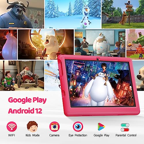 ANYWAY.GO Kids Tablet 10 inch Tablet for Kids Android 12 Tablet 2GB 32GB Children Learning Tablet, Parent Controls, Kidoz Pre-Installed Bluetooth WiFi Tablet Kids with Shock-Proof Case