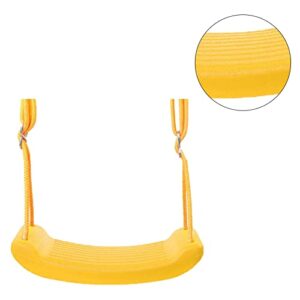 Plastic Swing Seat, Yard Swing for Kids and Adults with Rope and Carabiners, Swings Pro with Non Slip Tape for Backyard Playground Indoor Outdoor(Yellow)