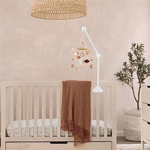 Hanging Wooden Baby Crib Mobile Arm, Baby Mobile Holder Arm, Mobile Arm for Crib, Strong Slip Attachment Wooden Nursery Accessories Bed Decor Bell (Black)