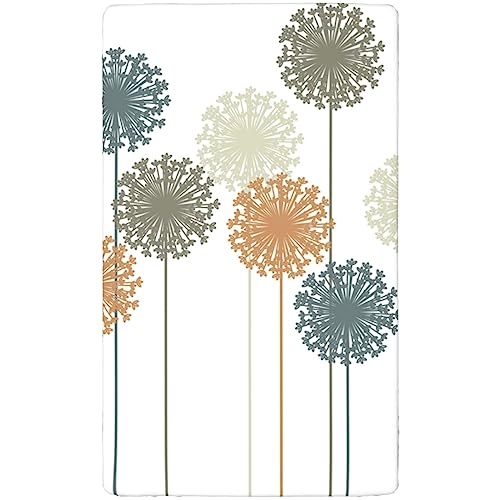 Dandelion Themed Fitted Mini Crib Sheets,Portable Mini Crib Sheets Soft and Breathable Bed Sheets - Great for Boy or Girl Room or Nursery,24“ x38“,Multicolor