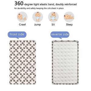 Doodle Themed Fitted Crib Sheet,Standard Crib Mattress Fitted Sheet Soft and Breathable Bed Sheets - Baby Crib Sheets for Girl or Boy,28“ x52“,Dark Taupe Pearl