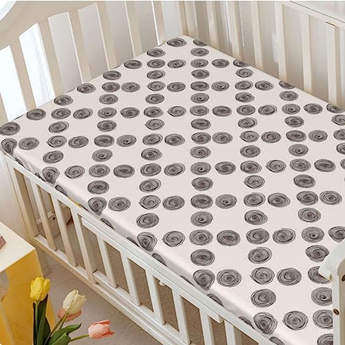 Doodle Themed Fitted Crib Sheet,Standard Crib Mattress Fitted Sheet Soft and Breathable Bed Sheets - Baby Crib Sheets for Girl or Boy,28“ x52“,Dark Taupe Pearl