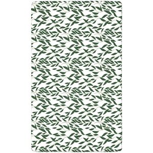 Eucalyptus Themed Fitted Crib Sheet,Standard Crib Mattress Fitted Sheet Soft & Stretchy Fitted Crib Sheet - Great for Boy or Girl Room or Nursery,28“ x52“,Hunter Green and White