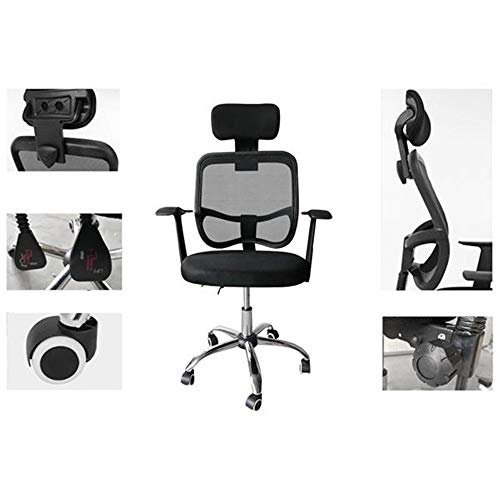 TBGFPO Executive Office Chair - High Back Office Chair with Footrest and Thick Padding - Reclining Computer Chair with Ergonomic Segmented Back, Black