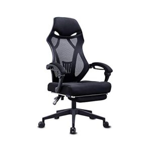 tbgfpo reclining office chair - 300 lb capacity ergonomic computer mesh recliner, executive swivel office desk chair, task chair with hidden footrest and lumbar support,black footrest (size : black