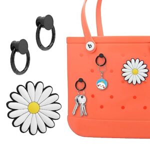 key chain for bogg bag: 2pc keys holder & flower charm bogg bags accessories, secure & organize your keys or other article in your bogg bag - charm accessory fits beach tote bag rubber beach bag