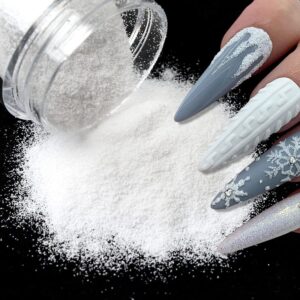 4jars pearl shiny silver nail glitter powder white color chrome glitter pigment dust iridescent nail gel polishes decoration diamond aurora glitter mermaid chrome (snow white nail glitter)