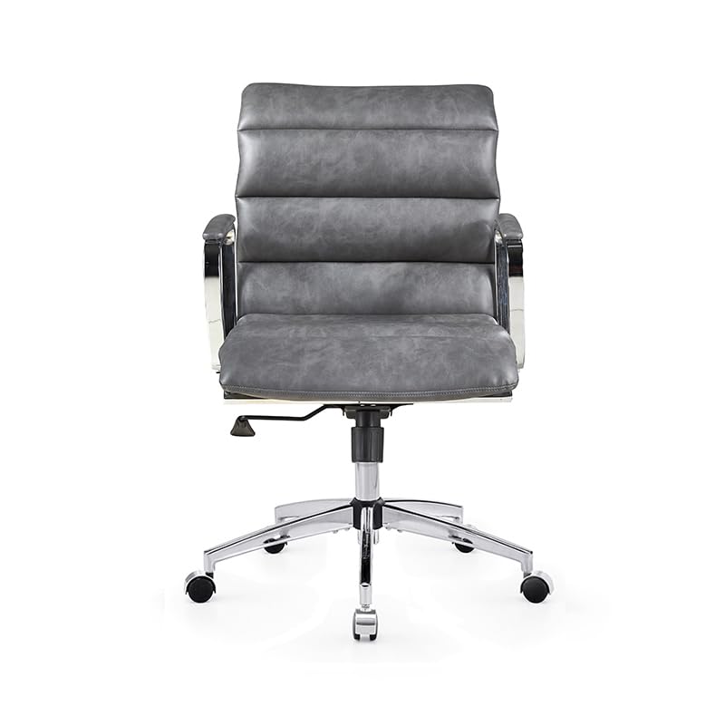 voqoomkl Home Office Desk Chair Executive Office Chair, Swivel Computer Desk Chair Task Chair, Adjustable Height Armchair, Metal Frame Office Chair, Gaming Chair, Gray