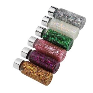 6 Colors Set Fine Glitter Holographic Glitter Craft Cosmetic for Body Face Hair Glitter Bulk, Glitter Tumbler Candle Making 180ML