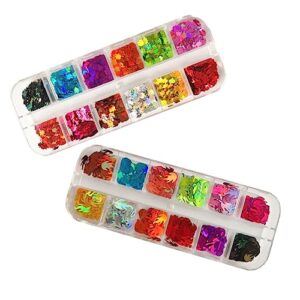 frcolor 2 boxed 12 nativity decor glitter eyeshadow stickers nail paillette nail sequins chunky glitter for crafts manicure paillette glitter nail stickers nail salons supplies confetti