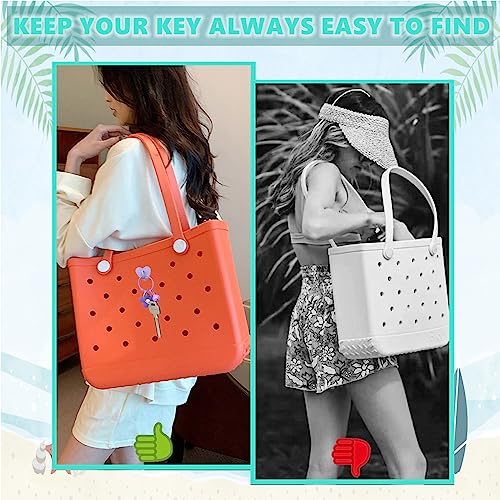 Heyshapeing 4Pcs Hooks Accessories for Bogg Bag, Charms Key Holder for Bogg Bag Hooks Boggbag Charms Insert Keychain Holder Organize Valuables for Beach Bag