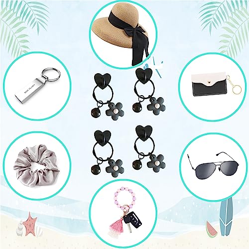 Heyshapeing 4Pcs Hooks Accessories for Bogg Bag, Charms Key Holder for Bogg Bag Hooks Boggbag Charms Insert Keychain Holder Organize Valuables for Beach Bag