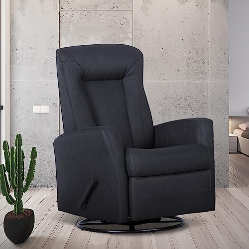 Swivel Recliner Chair Manual Glider Fabric Chair,Swivel 360,Handle Manual Glider Recliner for Living Room