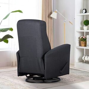 Swivel Recliner Chair Manual Glider Fabric Chair,Swivel 360,Handle Manual Glider Recliner for Living Room