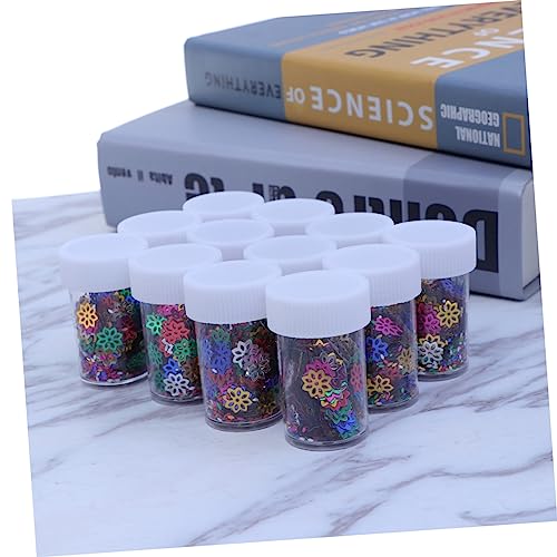 COHEALI 3pcs 12 Sequin Gold Powder Sequin Painting Gold Powder Sequined Gold Powder Handmade DIY Colorful Gold Powder Glitter Powder Boxed Snowflake Shape Gold Powder