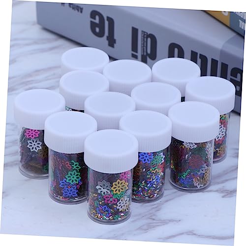 COHEALI 3pcs 12 Sequin Gold Powder Sequin Painting Gold Powder Sequined Gold Powder Handmade DIY Colorful Gold Powder Glitter Powder Boxed Snowflake Shape Gold Powder