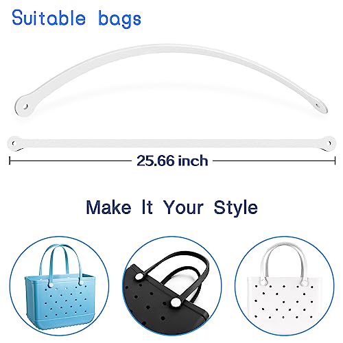 Bag Strap Replacement for Bogg Bag, Bag Handle Strap Replacement for Bogg Bag, Durable and Stylish Bag Straps,Rubber Pouch, EVA Carry Bag, Beach Bag Repair Kit (White)