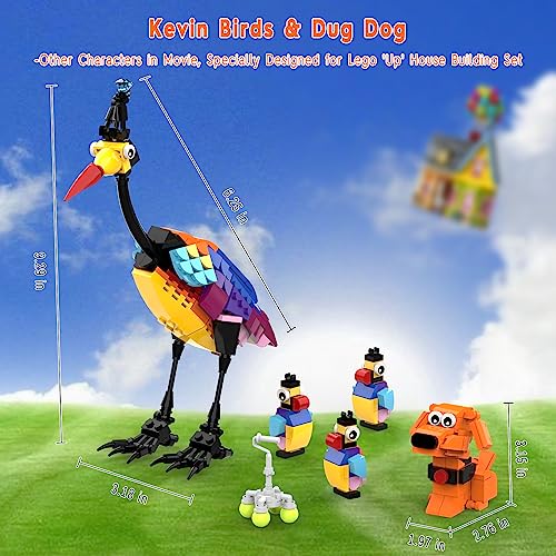 331pc Kevin Birds & Dug Dog for Lego 'Up' House Set 43217, Cute Movie Animals Building Kit for Lego 43217 Model,100 Celebration Characters Gift for Girls & Boys,Fun Toy for Creative Play,Paper Manual