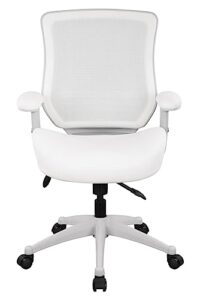 boliss 400 lbs ergonomic office computer mesh desk chair with built-in lumbar support mesh back and height adjustable armrest-white