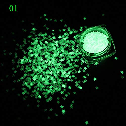 IOOOFU Multifunctional Luminous Sequins Glow in The Dark Glitters Sequins UV Resin Jewelry Findings Nail Art Decoration Crafts as showns Sequins