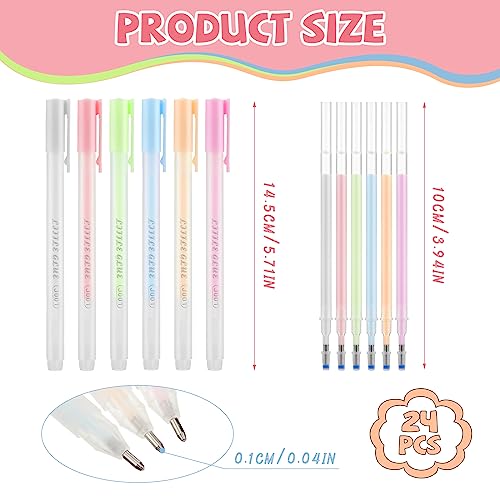 Fulmoon 24 Pieces Ball Point Glue Pen with Glue Refills for Quick Dry Glue Pen for Kids Paper Crafts Supplies Handmade Stationery DIY Kids School Craft Supplies