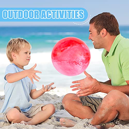 3 otters Bouncy Balls for Kids, 6PCS Marbleized Bouncy Balls Plus Pump Inflatable Sensory Balls Kickball Dodge Ball for Kids Adult Summer Beach Outdoor Game