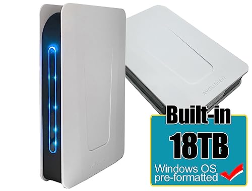 Avolusion PRO-T5 Series 18TB USB 3.0 External Hard Drive for WindowsOS Desktop PC/Laptop (White) - 2 Year Warranty