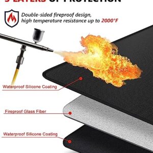 48 x 30 inch Under Grill Mats for Outdoor Grill, Deck and Patio Protector Mat, Double-Sided Fireproof Waterproof Oil-Proof BBQ Mat, Grill Floor Pads Fire Pit Mat Fireplace Mat (48X30 inch)