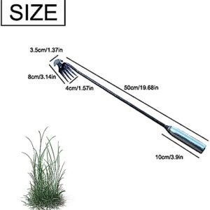 2023 New Weeding Tools Weed Pulling Tools,Manganese Steel Forging Weeding Machine,Hand Weeder Tool,Weed Puller 4 Teeth Dual Purpose Weeder,Garden Weeder Tools（50cm） (19.6IN)