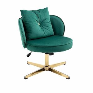 LUOYISIMALL Home Office Desk Chair, 360° Swivel Vanity Chair, Modern Adjustable Home Computer Executive Chair Task Chair for Small Space, Living Room, Make-up, Studying Chairs (Green)