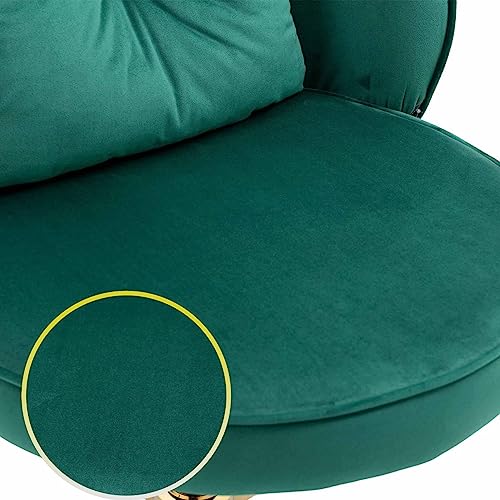 LUOYISIMALL Home Office Desk Chair, 360° Swivel Vanity Chair, Modern Adjustable Home Computer Executive Chair Task Chair for Small Space, Living Room, Make-up, Studying Chairs (Green)