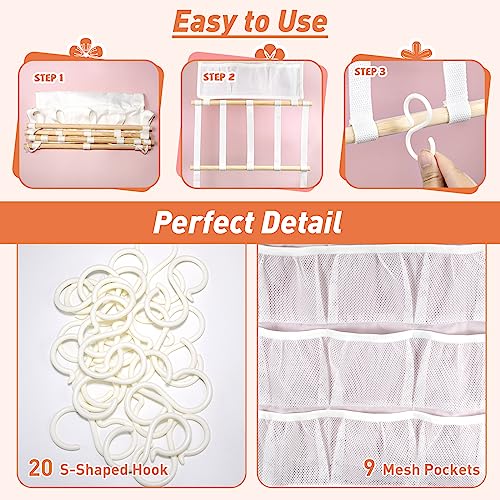 Wepormox Headband Holder for Baby Girls Upgrade Baby Girls Wall Hanging Mesh Headband Organizer Head Bands Toddler Hair Storage Accessories Display Organizer Decor