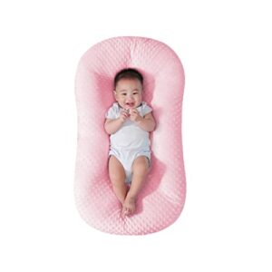 loevin baby nest sleeping for baby in bed,baby lounger for newborn portable,washable newborn lounger for boys & girls 0-12 months,doudou pink