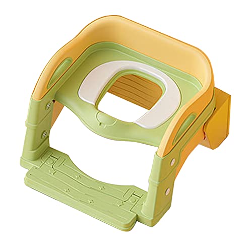 Toddlers Potty Training Multifunction Toilet Seat with Step Stool Ladder Handles Foldable Widen Base Toilet Training Seat Chair for Kids (Light Green)