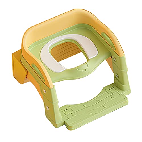 Toddlers Potty Training Multifunction Toilet Seat with Step Stool Ladder Handles Foldable Widen Base Toilet Training Seat Chair for Kids (Light Green)