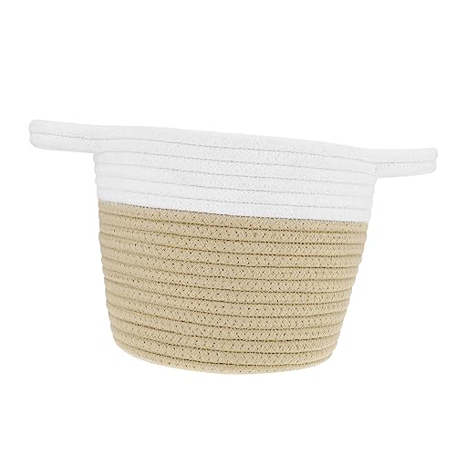 1pc Round Storage Box Foldable Bins for Storage Round Woven Basket Woven Baskets Woven Storage Bins Clothes Hamper Blanket Basket Color Matching Basket Organizing Basket