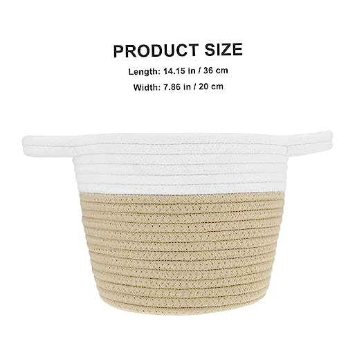 1pc Round Storage Box Foldable Bins for Storage Round Woven Basket Woven Baskets Woven Storage Bins Clothes Hamper Blanket Basket Color Matching Basket Organizing Basket