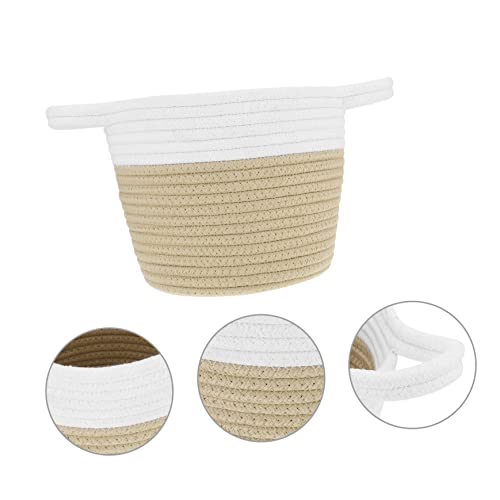 1pc Round Storage Box Foldable Bins for Storage Round Woven Basket Woven Baskets Woven Storage Bins Clothes Hamper Blanket Basket Color Matching Basket Organizing Basket