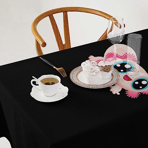 Cute Baby Axolotl Table Cloth Washable Flax Tablecloth Table Cover for Dinner Kitchen Outdoor 55"x110"