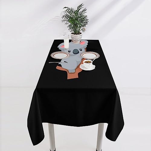 Cute Baby Koala Table Cloth Washable Flax Tablecloth Table Cover for Dinner Kitchen Outdoor 55"x55"