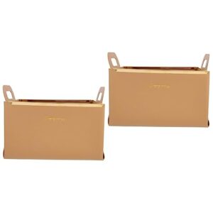 Cabilock 2pcs Leather Storage Basket Desk Containers Nightstand Decor Small Storage Container Foldable Storage Bins with Lids Snack Container Closet Storage Baskets Kitchen Storage Box