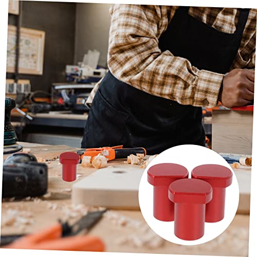 DOITOOL 3pcs Workbench Stop Desktop Accessories Tool Bench Wood Working Clamps Forging Tongs Dog Hole Clamp Workbench Short Clamp Woodworking Planing Stop Workbench Short Peg Workbench Red