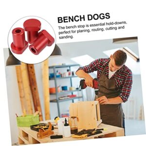 DOITOOL 3pcs Workbench Stop Desktop Accessories Tool Bench Wood Working Clamps Forging Tongs Dog Hole Clamp Workbench Short Clamp Woodworking Planing Stop Workbench Short Peg Workbench Red