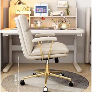 POCHY Family Office Chair Office Chair Height Adjustable Computer Chair Artificial Leather Comfortable and Soft Computer Chair Rotatable Executive Chairs Firm Seat Cushion (Color : Black)