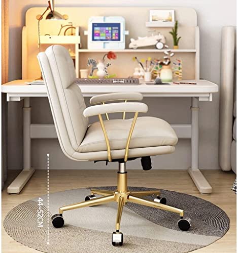 POCHY Family Office Chair Office Chair Height Adjustable Computer Chair Artificial Leather Comfortable and Soft Computer Chair Rotatable Executive Chairs Firm Seat Cushion (Color : Black)