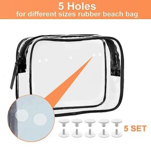 Everfunny 3 Packs Clear Bogg Beach Tote Bag with 2 Pack Insert Hooks Accessories for Bogg Bags Travel Makeup Clean Toiletry Brush Organizer Cosmetic Divider Storage Inner Pouch