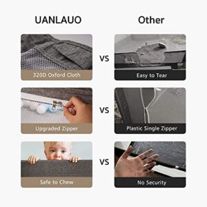 Uanlauo Baby Playpen: 71x59 Inch, Safe for Babies and Toddlers, Sturdy with an Anti-Slip Base. Indoor/Outdoor Use. Breathable Mesh, No Mat.