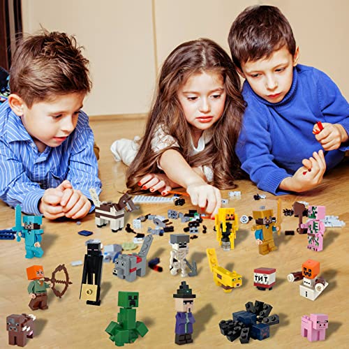 17 Pcs Action Figures Gaming Action Minifigure Building Blocks Mini Figures Toys Game Character Minifigures Kits Collection Display Toy for Kids and Adult as Gifts YCYSJ17