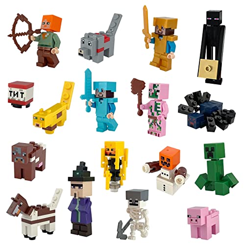 17 Pcs Action Figures Gaming Action Minifigure Building Blocks Mini Figures Toys Game Character Minifigures Kits Collection Display Toy for Kids and Adult as Gifts YCYSJ17